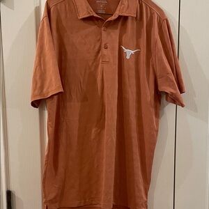 Antigua Men's Rust/ Burnt Orange Polo Shirt with Texas Longhorns Logo